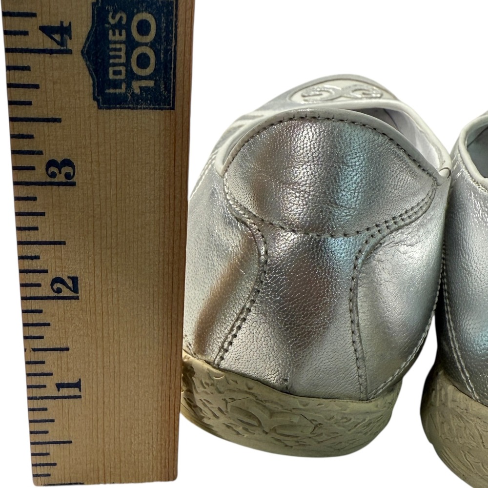Walter Genuin COCO BALLERINA Leather Ballet Silver Metallic Flats Shoes Italy 10 - Picture 4 of 10